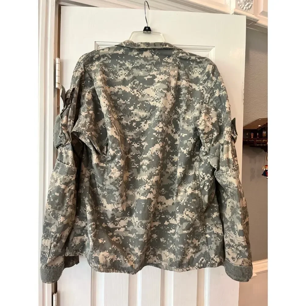 Military Combat Digital Camo Jacket Men Medium Short Costume Full Zip Hiking